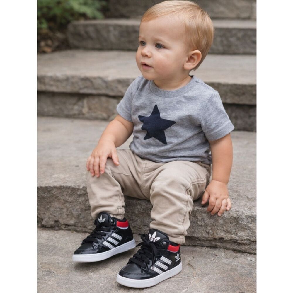 Adidas Infant Hard Court Hi I - Chicago Bulls Black White Red
